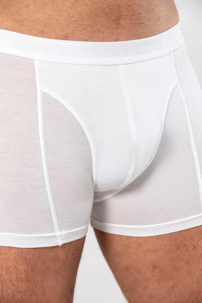 Weweus Beyaz 3'lü Micro Modal Premium Erkek Boxer 14183 - Resim 7