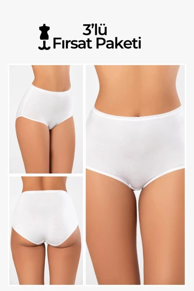Weweus 3'lü Beyaz Micro Modal Premium Kadın Külot 72653 ürün görseli