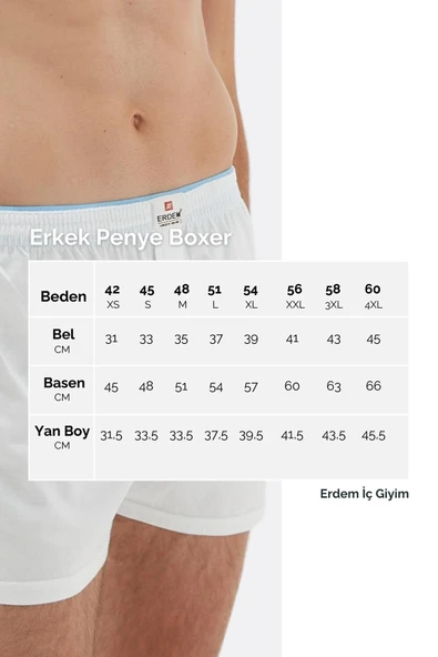 ERDEM İÇ GİYİM Erdem Mavi Penye Boxer 1400 - Resim 6