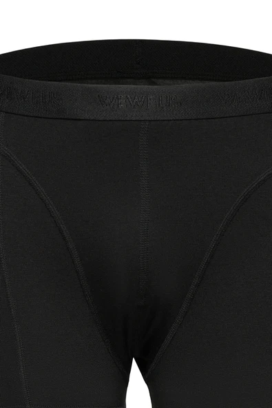 Weweus Siyah Erkek Süper İnce Doğal Bambu Lüks Uzun Boxer 1014 - Resim 2