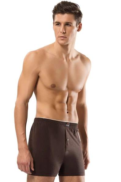 ERDEM İÇ GİYİM Erdem Kahverengi Penye Boxer 1400 - Resim 2