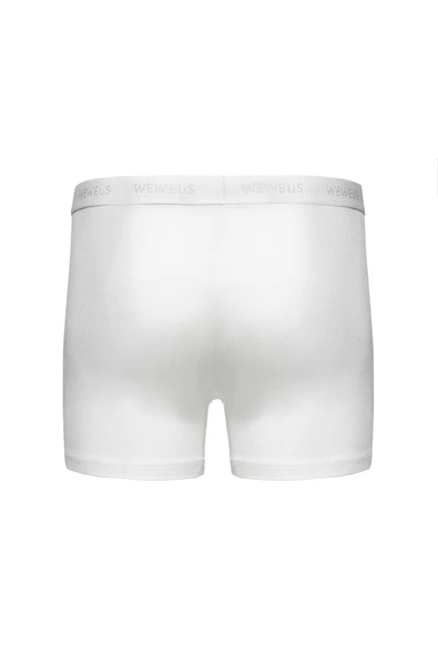 Weweus Beyaz Erkek Süper İnce Doğal Bambu Lüks Uzun Boxer 1014 - Resim 2