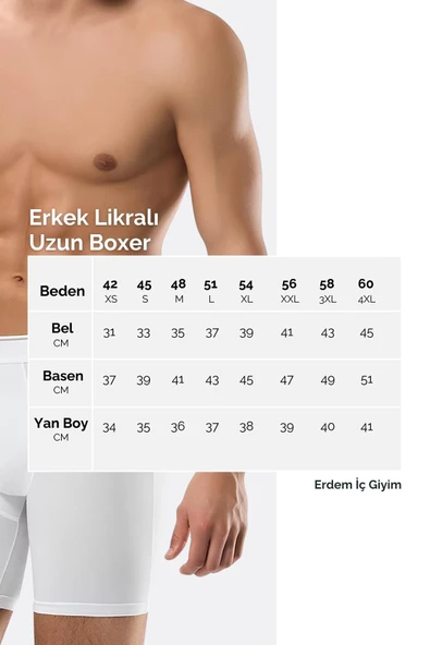 ERDEM İÇ GİYİM Erdem Gri Pamuk Elastan Uzun Boxer 1415 - 4