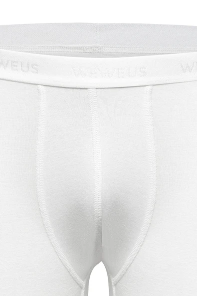 Weweus Beyaz 3'lü Micro Modal Premium Erkek Uzun Boxer 14193 - 6
