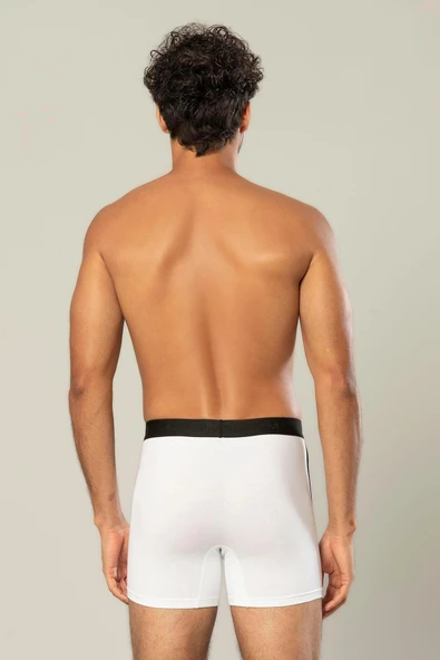 ERDEM İÇ GİYİM Erdem Beyaz Pamuk Elastan Uzun Boxer 1417 - Resim 2