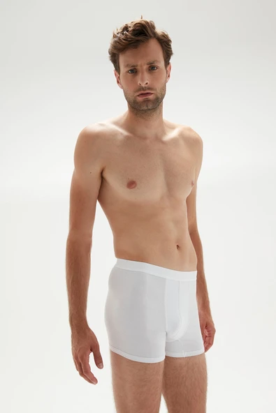ERDEM İÇ GİYİM Weweus Beyaz Erkek Süper Ince Doğal Bambu Lüks Boxer 1012 - Resim 6