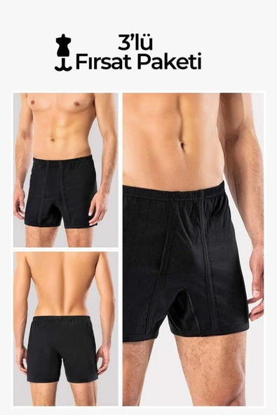 ERDEM İÇ GİYİM Erdem 3'lü Siyah Paçalı Külot 13503 ürün görseli