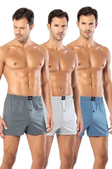 Erdem Erkek Karışık Renk ekonomik 6'lı %100 Pamuk Penye Boxer ürün görseli