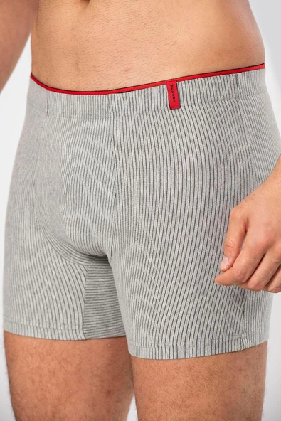 Weweus Gri Pamuk Elastan Çizgili Boxer 14921 - Resim 4
