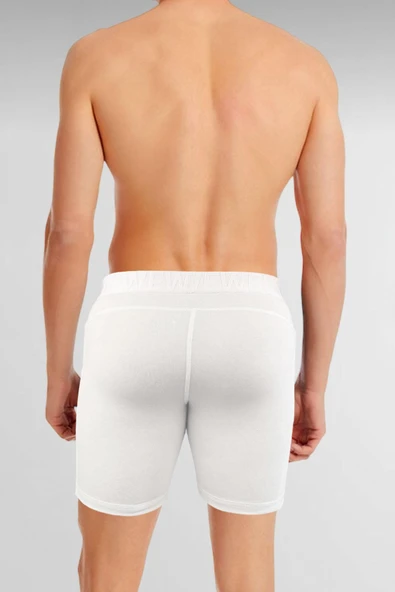 Weweus Beyaz Gizli Cepli Erkek Uzun Boxer - Resim 3