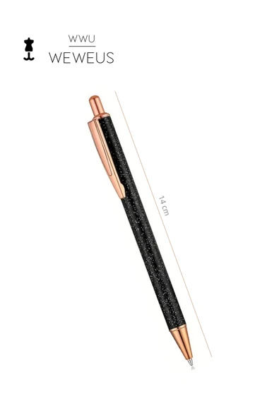 Weweus Siyah Pul Desen Tasarım Lüks Tükenmez Kalem - Resim 4