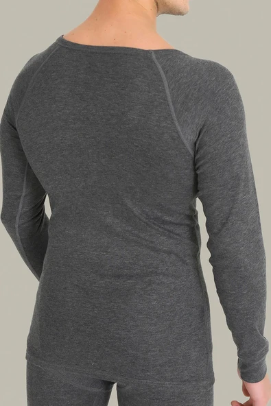 ERDEM İÇ GİYİM Erdem Antrasit Termal Içlik Uzun Kol Fanila 1482 - Resim 2