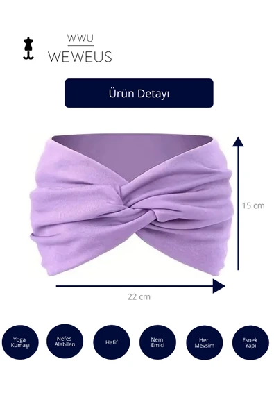 Weweus Düz Lila Premium Kadın Saç Bandı - 3