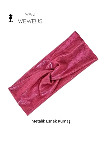 Weweus Metalik Pembe Fuşya Renk Premium Kadın Saç Bandı - 1