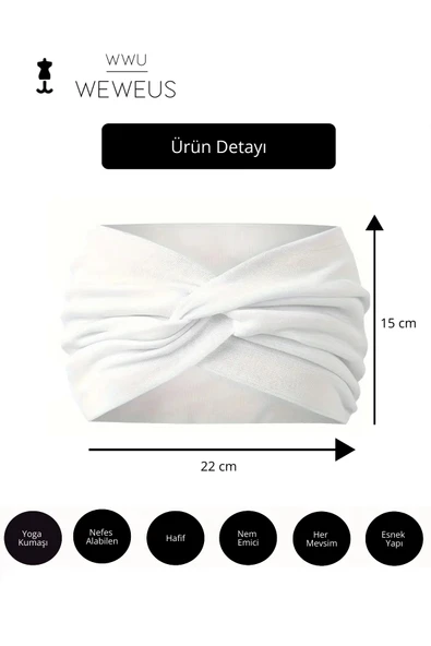 Weweus Beyaz Premium Kadın Saç Bandı - 4