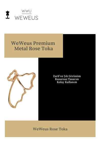 Weweus Kadın Rose Renk Parlak Kelebek Premium Toka - 3