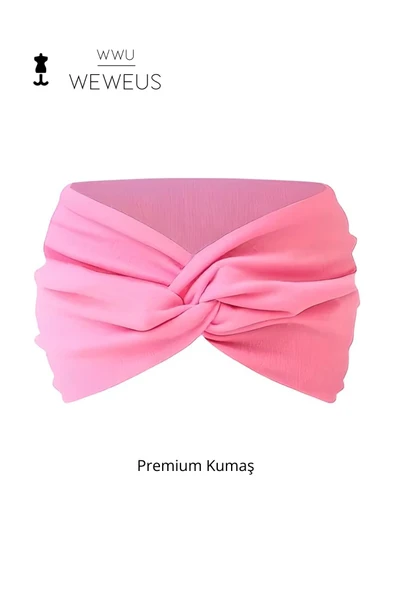 Weweus Düz Pembe Premium Kadın Saç Bandı - 4