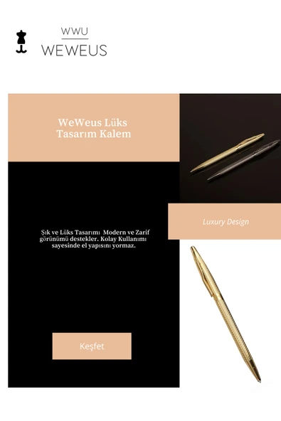 Weweus Gold Ultra Lüks Tükenmez Kalem - Resim 2