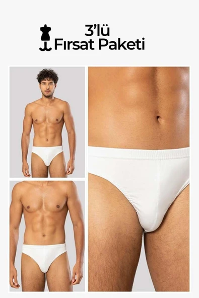 ERDEM İÇ GİYİM Erdem 3'lü Beyaz Gold Modal Slip Külot 1554 ürün görseli