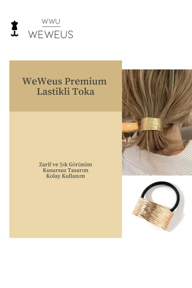Weweus Kadın Gold Altın Renk Parlak Dikdörtgen Premium Toka - 3