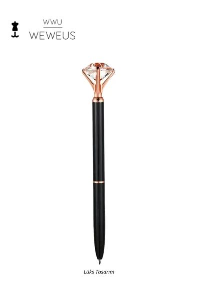 Weweus Siyah Kristal Tasarım Lüks Tükenmez Kalem ürün görseli