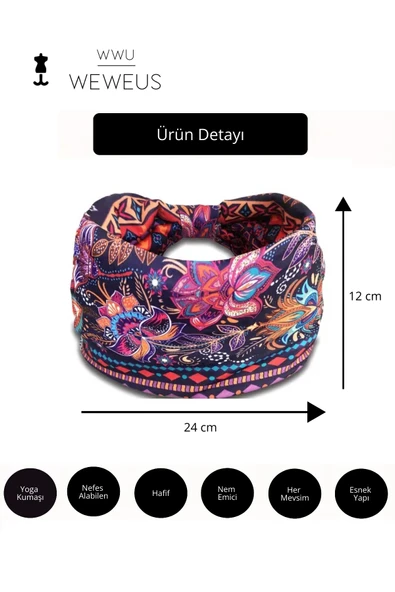 Weweus Mor Desenli Kadın Saç Bandı - 4