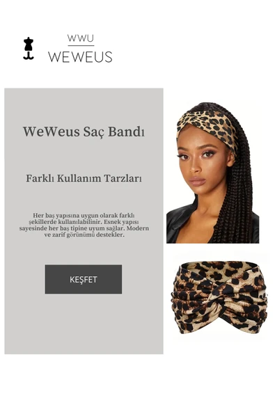Weweus Leopar Premium Kadın Saç Bandı - 2