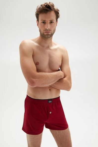 ERDEM İÇ GİYİM Erdem Bordo Penye Boxer 1400 - Resim 3