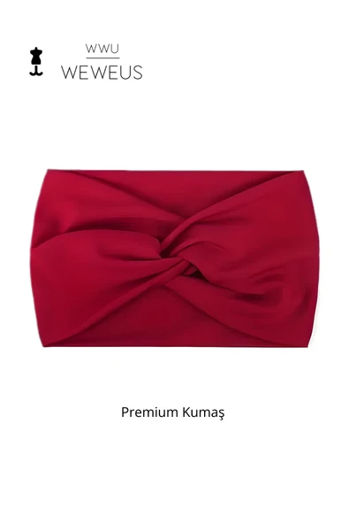 Weweus Kırmızı Düz Premium Kadın Saç Bandı - 1