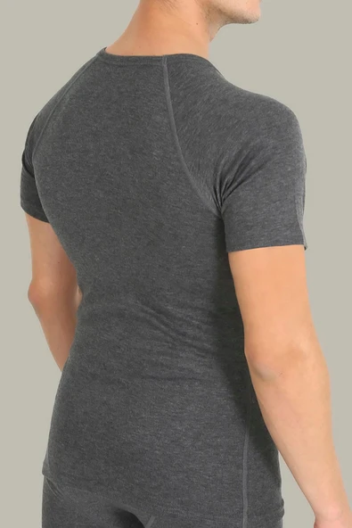 ERDEM İÇ GİYİM Erdem Antrasit Termal Içlik Yarım Kol Fanila 1481 - Resim 3