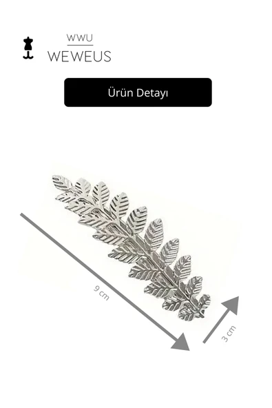 Weweus Kadın Gümüs Renk Parlak Premium Toka - 3