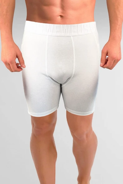 Weweus Beyaz Gizli Cepli Erkek Uzun Boxer - Resim 2