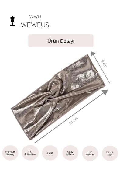 Weweus Metalik Toprak Renk Premium Kadın Saç Bandı - 4