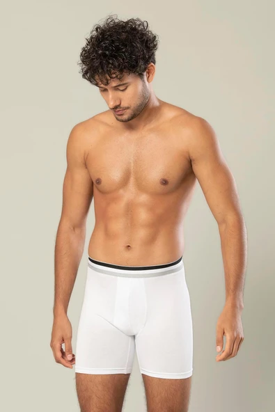 ERDEM İÇ GİYİM Erdem Beyaz Pamuk Elastan Uzun Boxer 1415 ürün görseli