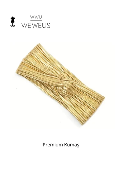 Weweus Parlak Gold Altın Renk Premium Kadın Saç Bandı - 1