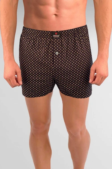 ERDEM İÇ GİYİM Erdem Siyah Baskılı Desenli Penye Boxer 1400YSK - Resim 2