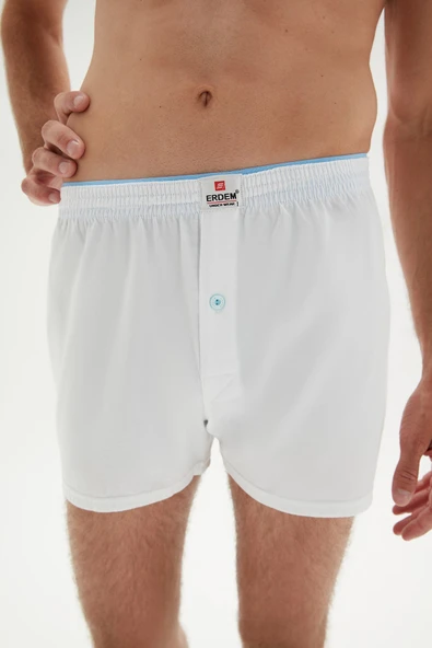 ERDEM İÇ GİYİM Erdem Beyaz Penye Boxer 1400 - Resim 3