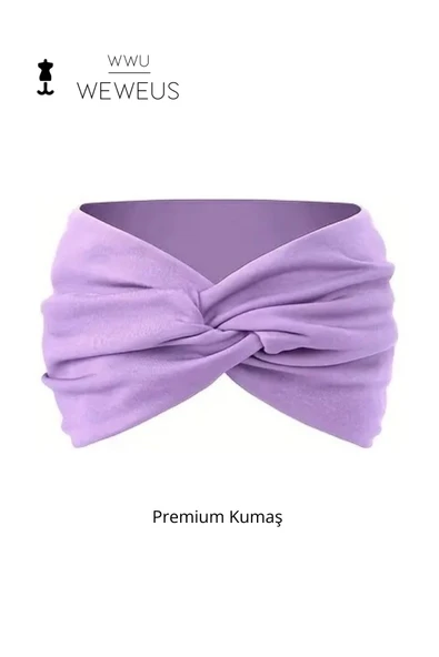 Weweus Düz Lila Premium Kadın Saç Bandı - 4
