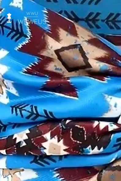 Mavi Baklava Desen Premium Kadın Saç Bandı - 3
