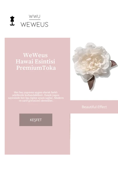 Weweus Kadın Hawai Stili Kırık Beyaz Çiçek Premium Toka - 3