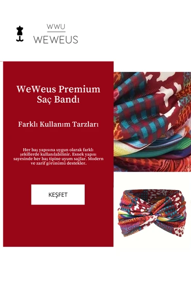 Weweus Turuncu Leopar Gökkuşağı Desen Kadın Saç Bandı - 2
