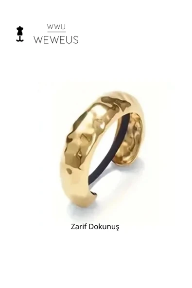 Weweus Kadın Gold Altın Renk Parlak Halka Oval Premium Toka - 1