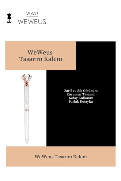Weweus Beyaz Magic Tasarım Tükenmez Kalem - Resim 3