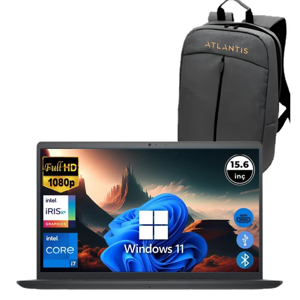 Dell Inspiron 3520 i7 1255U 40GB 512GB M.2 SSD I35201013U ATL199 O/B 15.6" Win11Pro Taşınabilir Bilgisayar+Çanta ürün görseli 1