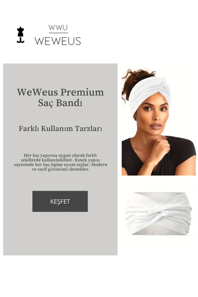 Weweus Beyaz Premium Kadın Saç Bandı - 2