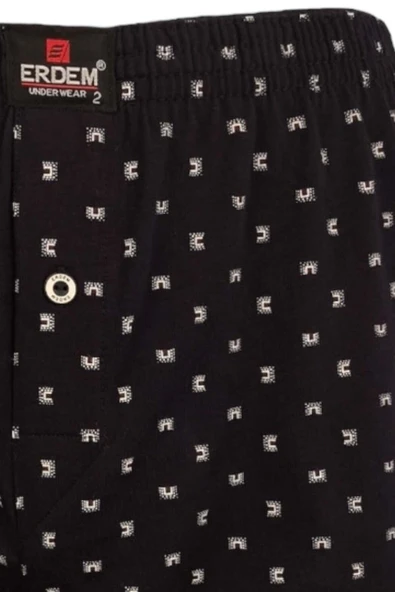 ERDEM İÇ GİYİM Erdem Lacivert Baskılı Desenli Penye Boxer 1400YINK - Resim 5