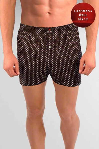 ERDEM İÇ GİYİM Erdem Siyah Baskılı Desenli Penye Boxer 1400YSK ürün görseli