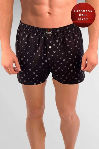 ERDEM İÇ GİYİM Erdem Lacivert Baskılı Desenli Penye Boxer 1400YPS ürün görseli