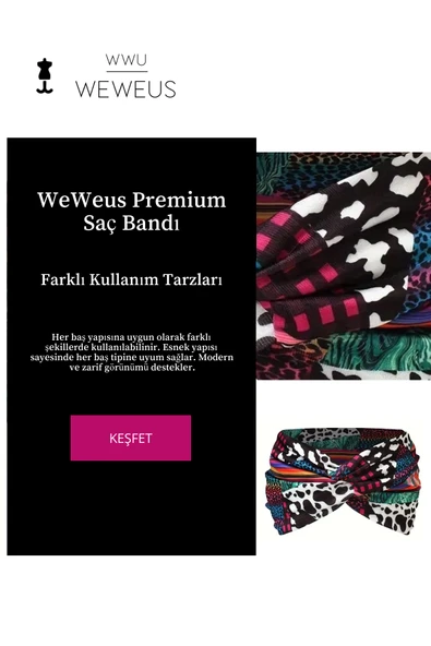 Weweus Renkli Leopar Desen Kadın Saç Bandı - 2