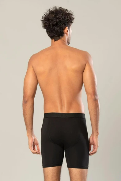 ERDEM İÇ GİYİM Erdem Siyah Pamuk Elastan Uzun Boxer 1416 - 2